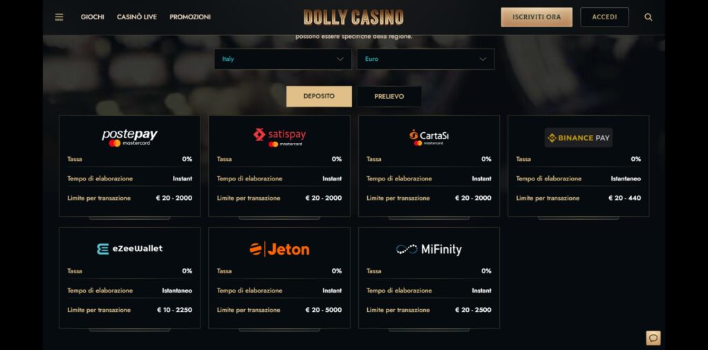 Dolly Casino Depositi