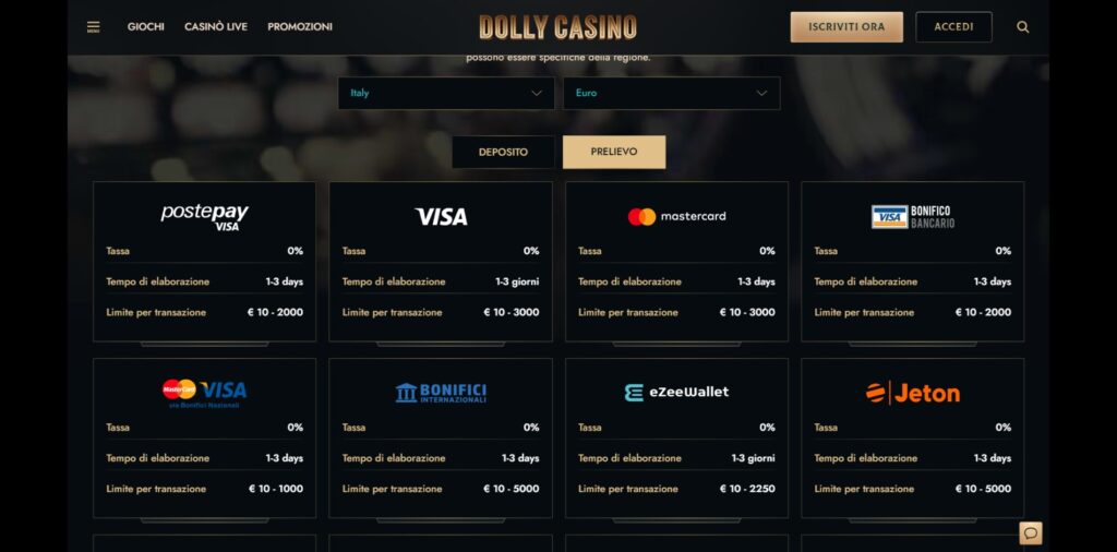 Dolly Casino Prelievi