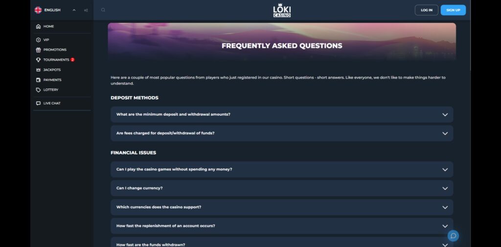 Loki Casino FAQ
